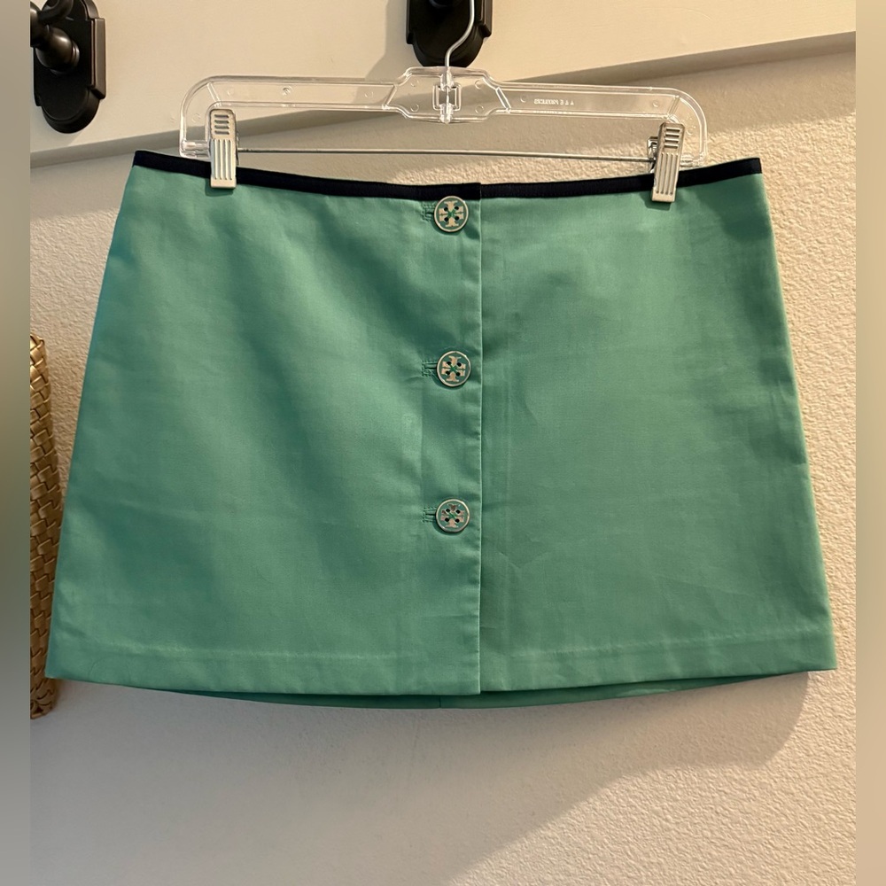 Tory Burch Mint Green A-Line Mini-Skirt